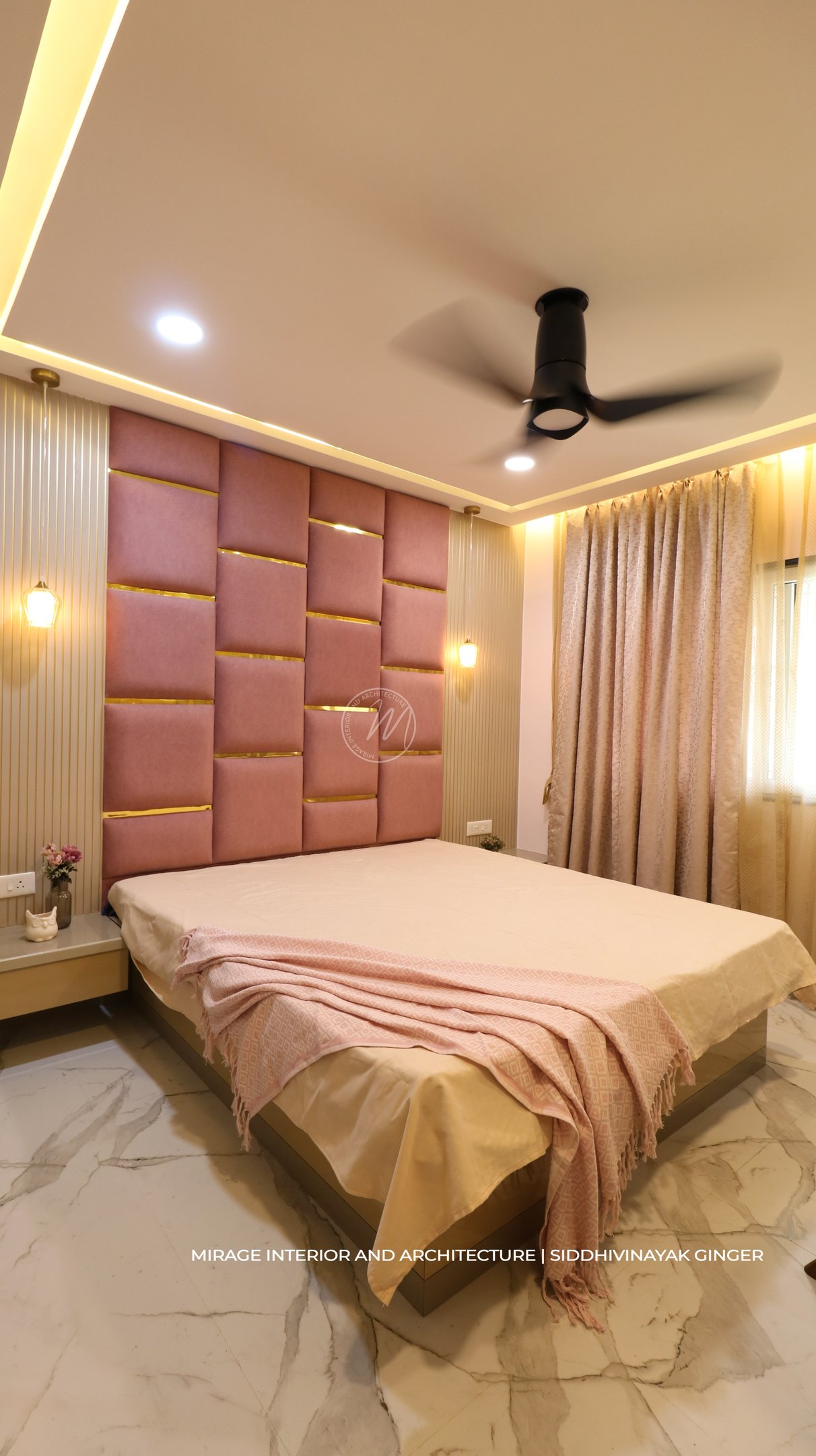 2BHK Luxury Bedrooms Interior Pune Master Bedroom 1 Ginger Mirage Interior And Architecture Pune Yg2a78z8vrC6xM4Z
