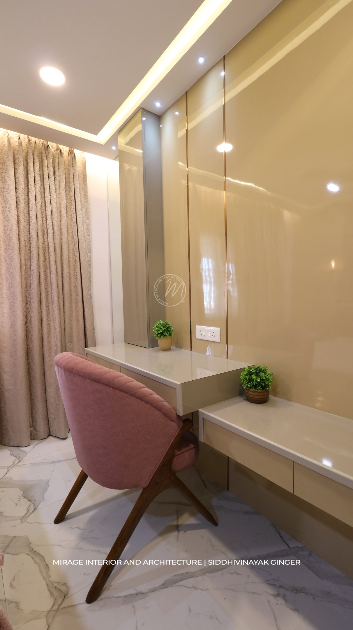 2BHK Luxury Bedrooms Interior Pune Master Bedroom 2 Ginger Mirage Interior And Architecture Pune Mnl621w14kHx7wEN