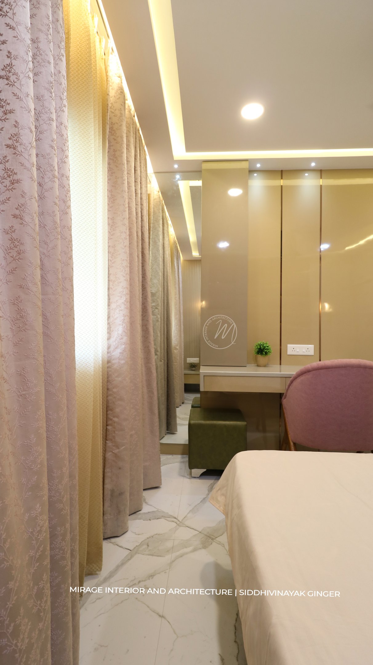 2BHK Luxury Bedrooms Interior Pune Master Bedroom 3 Ginger Mirage Interior And Architecture Pune M2Wl1K3LwoC5xEV8