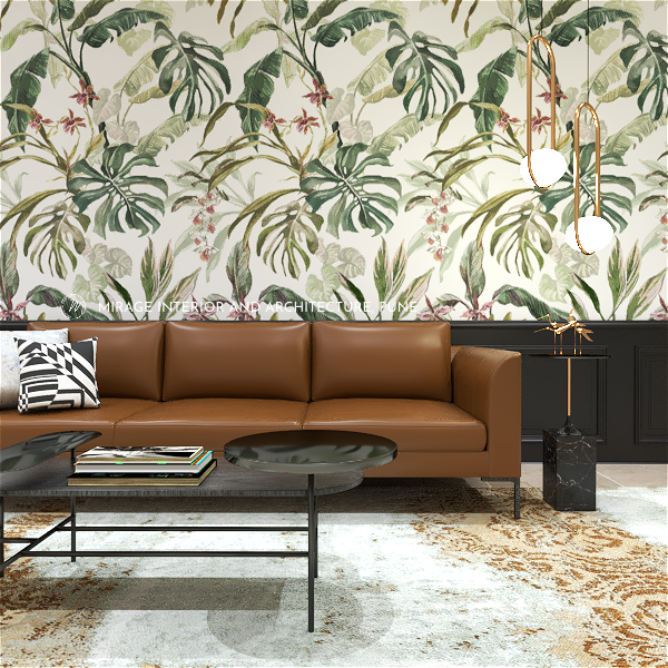 Mirage Interior Pune Living Sofa Leaves Wallpaper3 AR05owWo3LSxZ89V